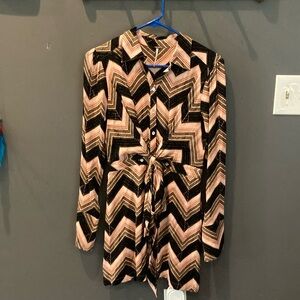 Free people pretty Chevron Button-Up Dress unique size XS great condition